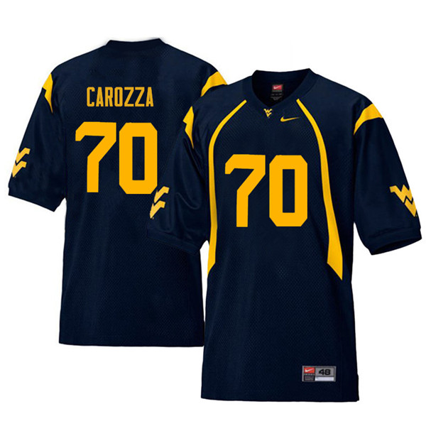 NCAA Men's D.J. Carozza West Virginia Mountaineers Navy #70 Nike Stitched Football College Retro Authentic Jersey GC23R36RY